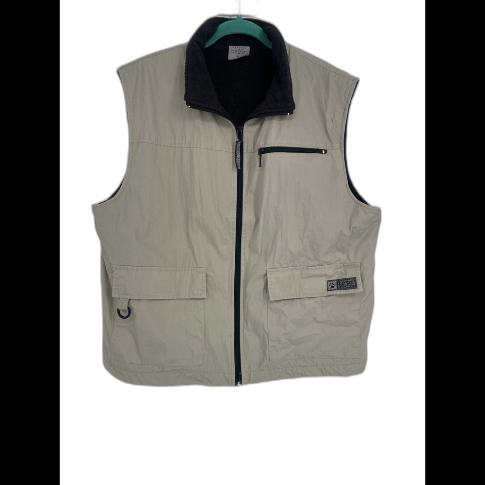 Colorado Trading Company Vest Beige Fleece Lined Utility Gorpcore Large
